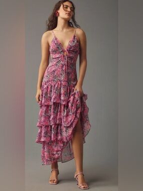 ASTR Floral Tiered Maxi Dress